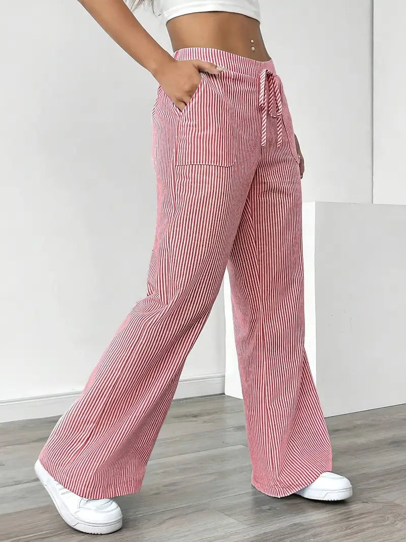 Alina™ | Elegant Striped Trousers with Pockets