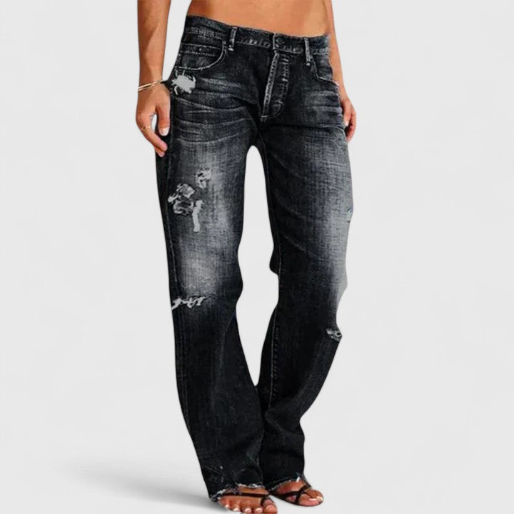 Olivia - Elegant Distressed Jeans