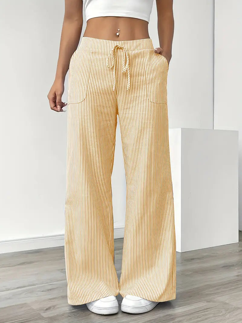 Alina™ | Elegant Striped Trousers with Pockets