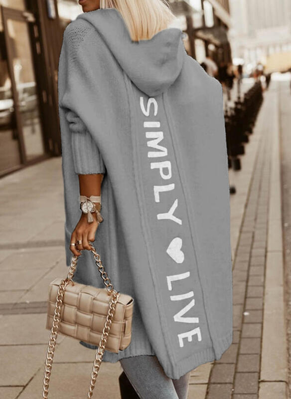 Women's Knee-Length Longline Coat, Long Sleeve Elegant Autumn Coat