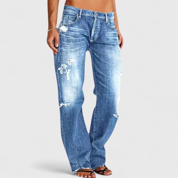 Olivia - Elegant Distressed Jeans