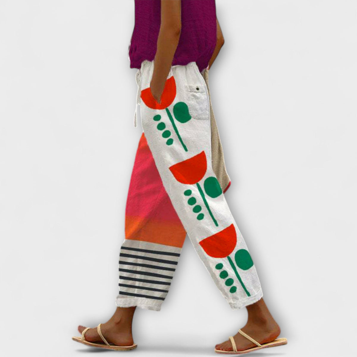 Airish – Distinctive Printed Casual Button Pants